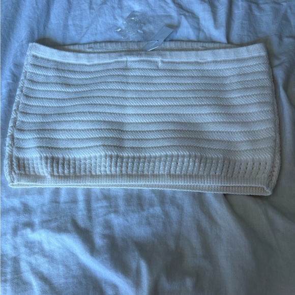 Rebellion Again NEW ivory cream knit tube top bandeau clear straps included XL - Picture 1 of 6